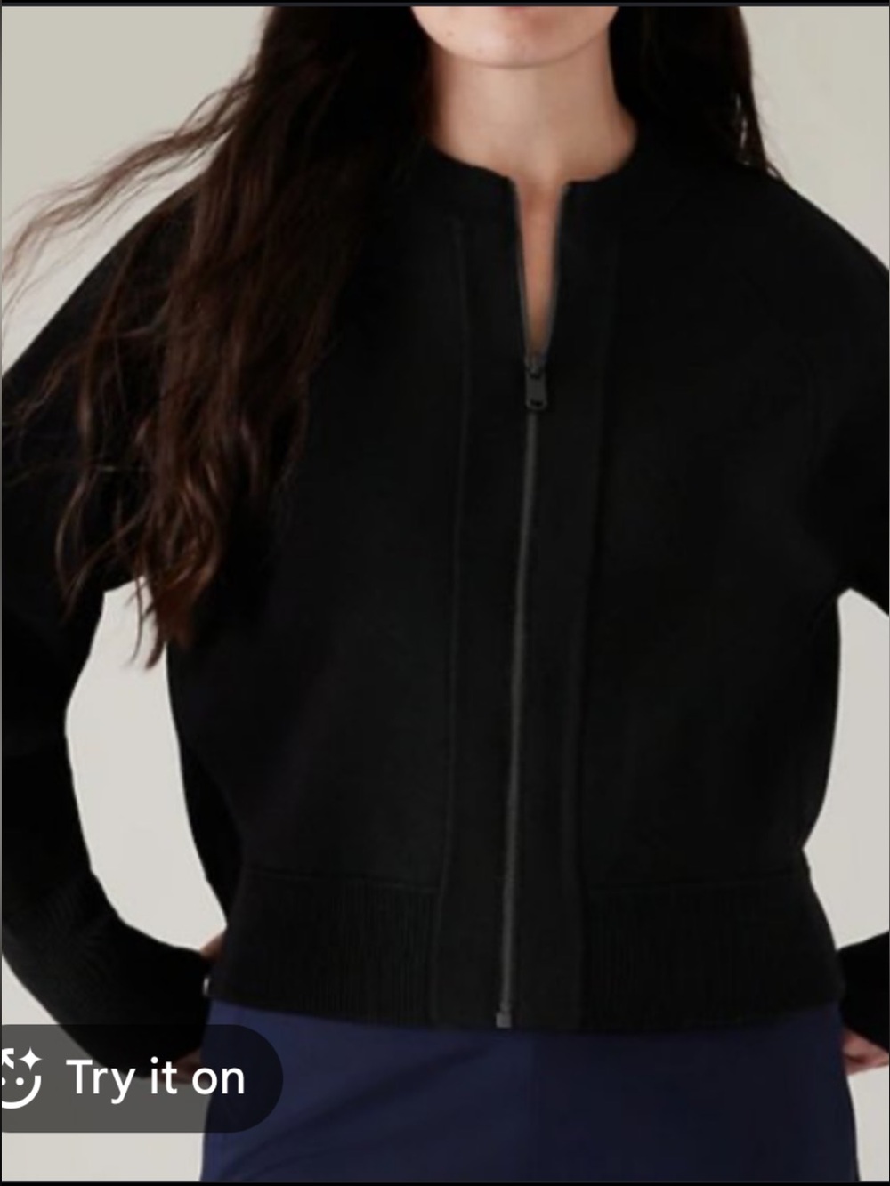Athleta Sequoia Women's Black Zip-Front Jacket Size Medium